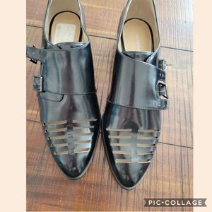 Sax Fifth Avenue loafers cutout black patent leath